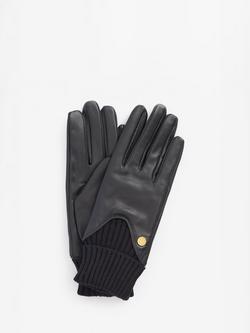 Barbour Deanna Leather Gloves, Black, Black