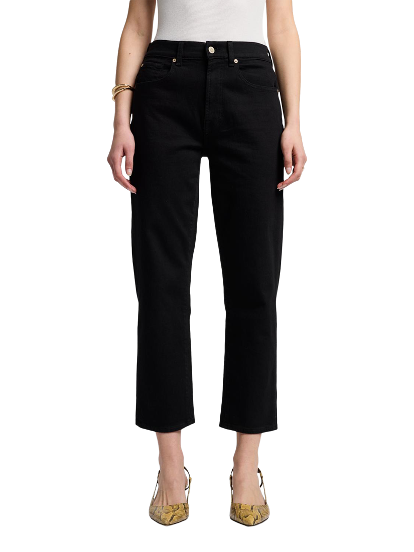 Product image 1 of 6, which shows 7 For All Mankind The Modern Straight Cut Jeans, Black, 27