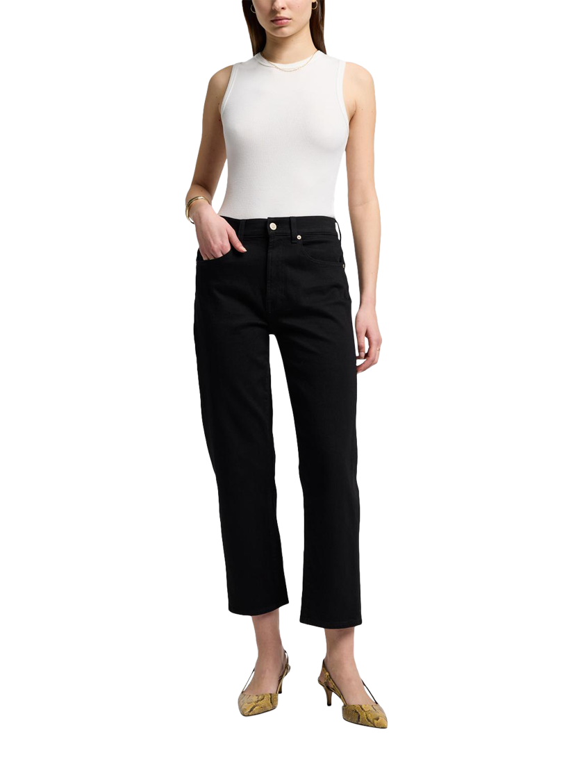 Product image 3 of 6, which shows 7 For All Mankind The Modern Straight Cut Jeans, Black, 27