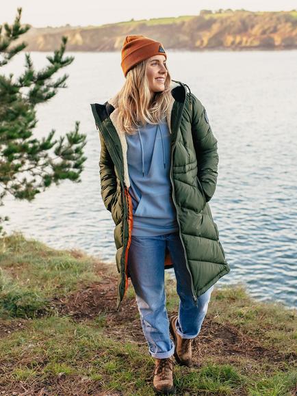 Passenger Kinsey Longline Quilted Coat, Green