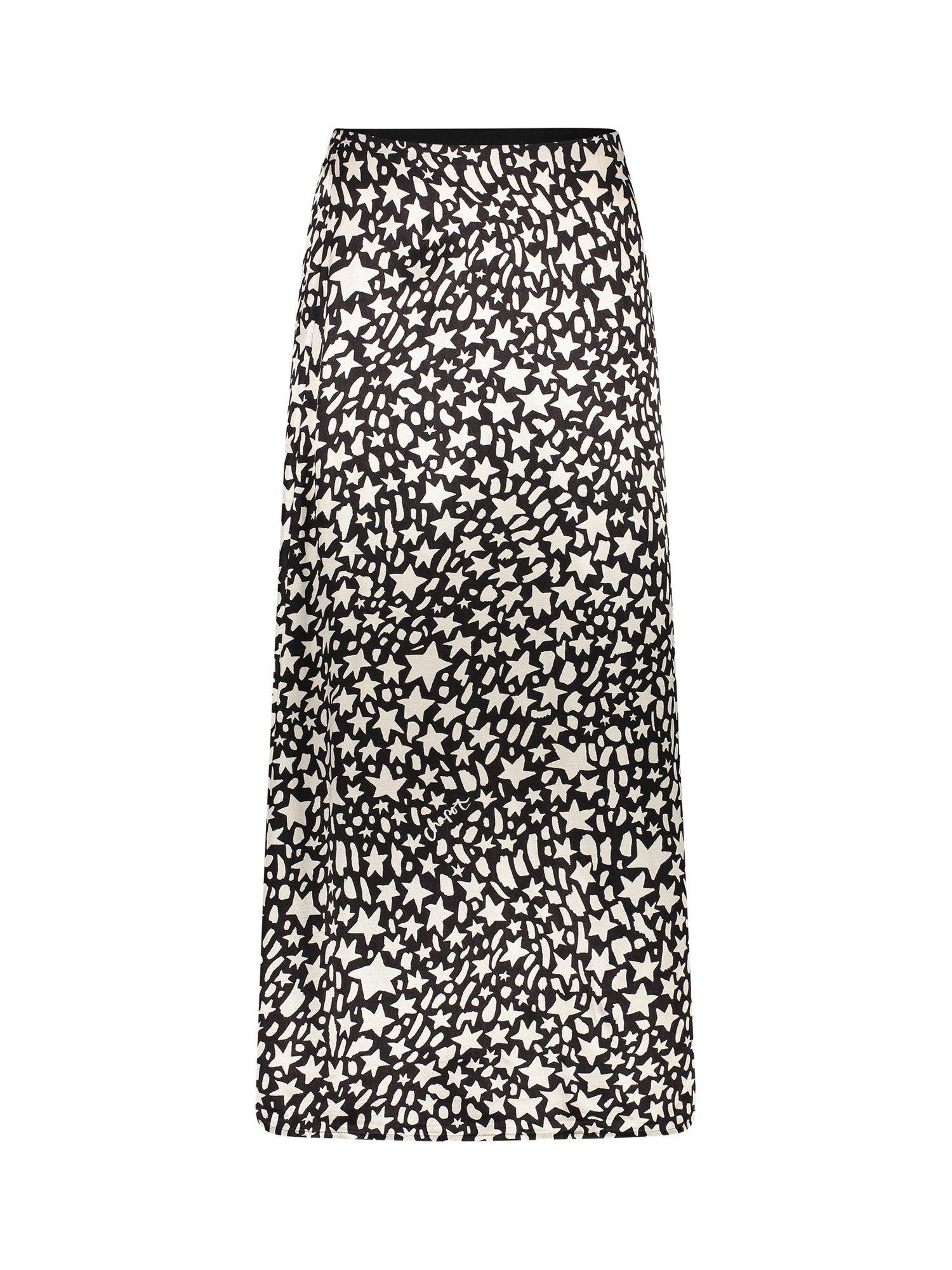 Fabienne Chapot Laurie Star Print Midi Skirt, Black/Creme Brulee