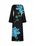 Fabienne Chapot Shika Placement Floral Print Maxi Dress, Black/Venus Blue