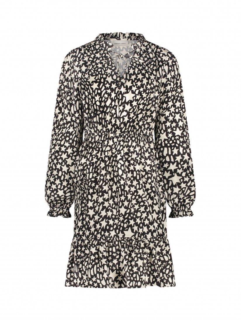 Product image 3 of 3, which shows Fabienne Chapot Dorothy Star Print Dress, Black/Creme Brulee, 34