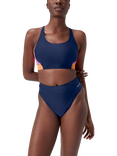 Speedo Colourblock Bikini Swim Top, Cerulean Blue