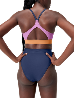 Speedo Colourblock Bikini Swim Top, Cerulean Blue - view 2, Cerulean Blue