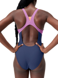 Speedo Zip Colourblock One Piece Swimsuit, Cerulean Blue