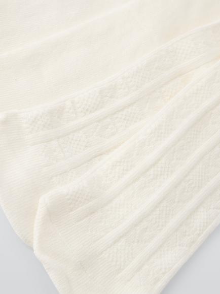 John Lewis Baby Plain & Cable Organic Cotton Rich Tights, Pack of 2, Multi - view 2, Multi