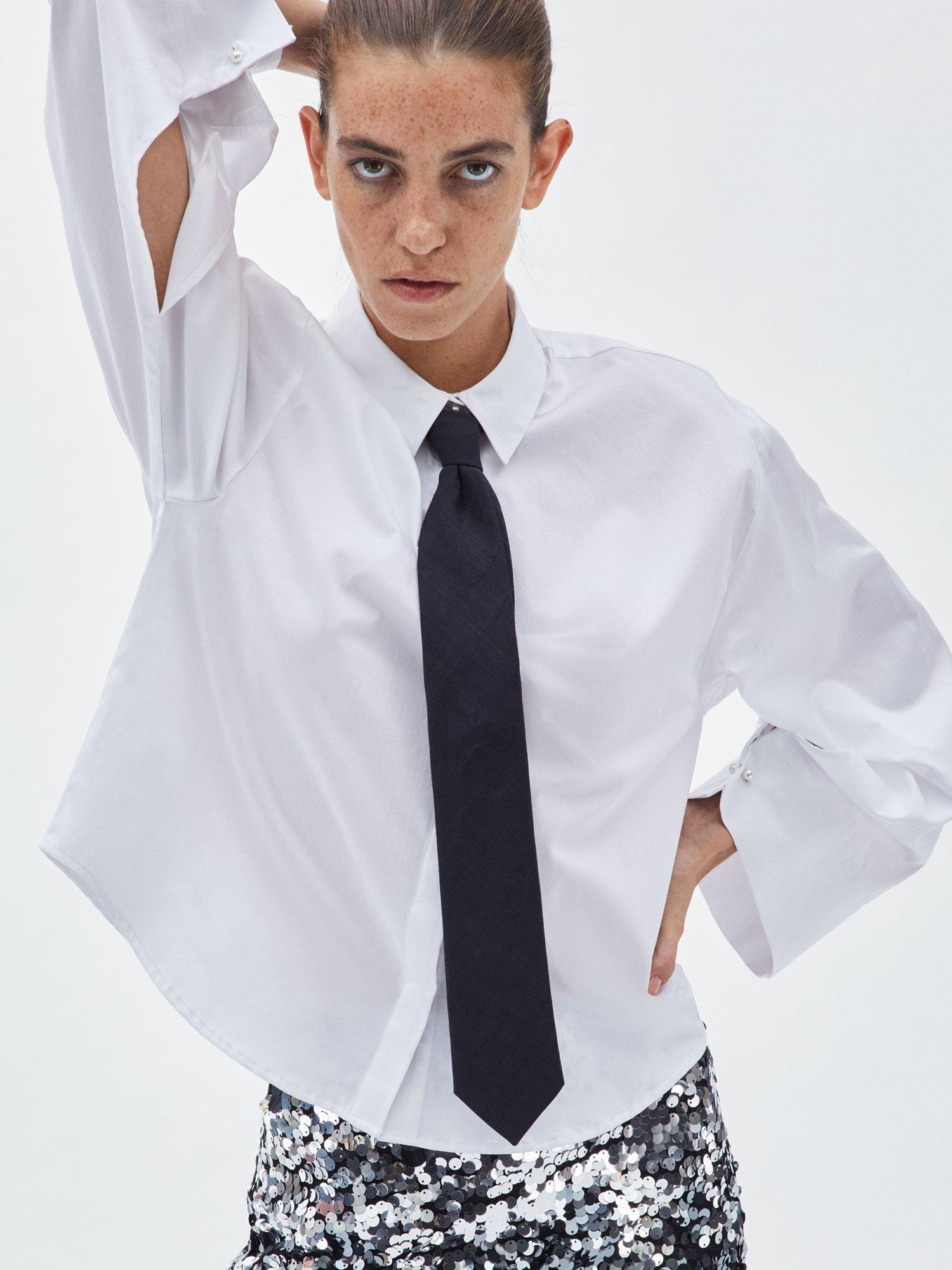 Selected Jody Pearl Button Organic Cotton Shirt, Bright White