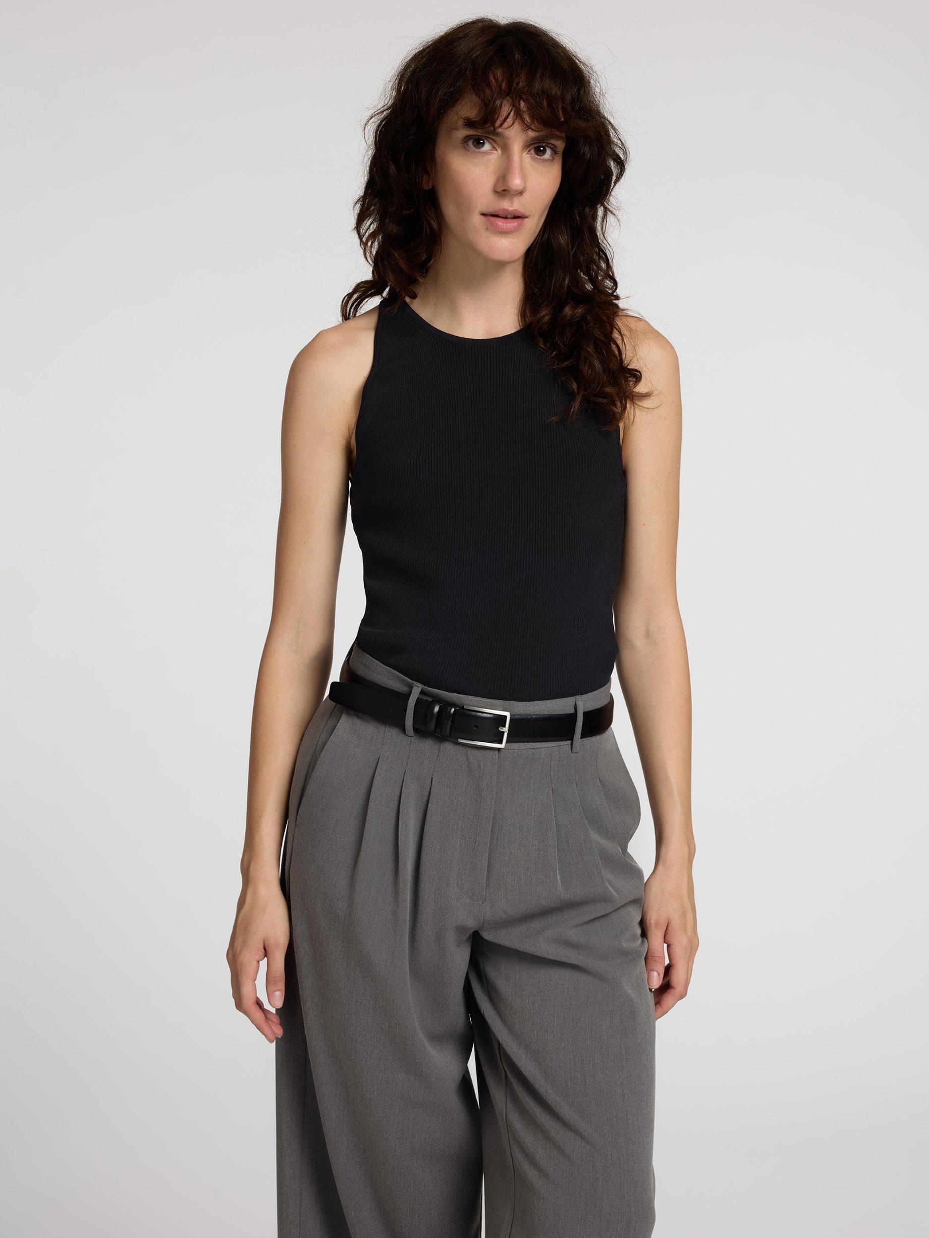 Selected Caro Sleeveless Rib Knit, Black