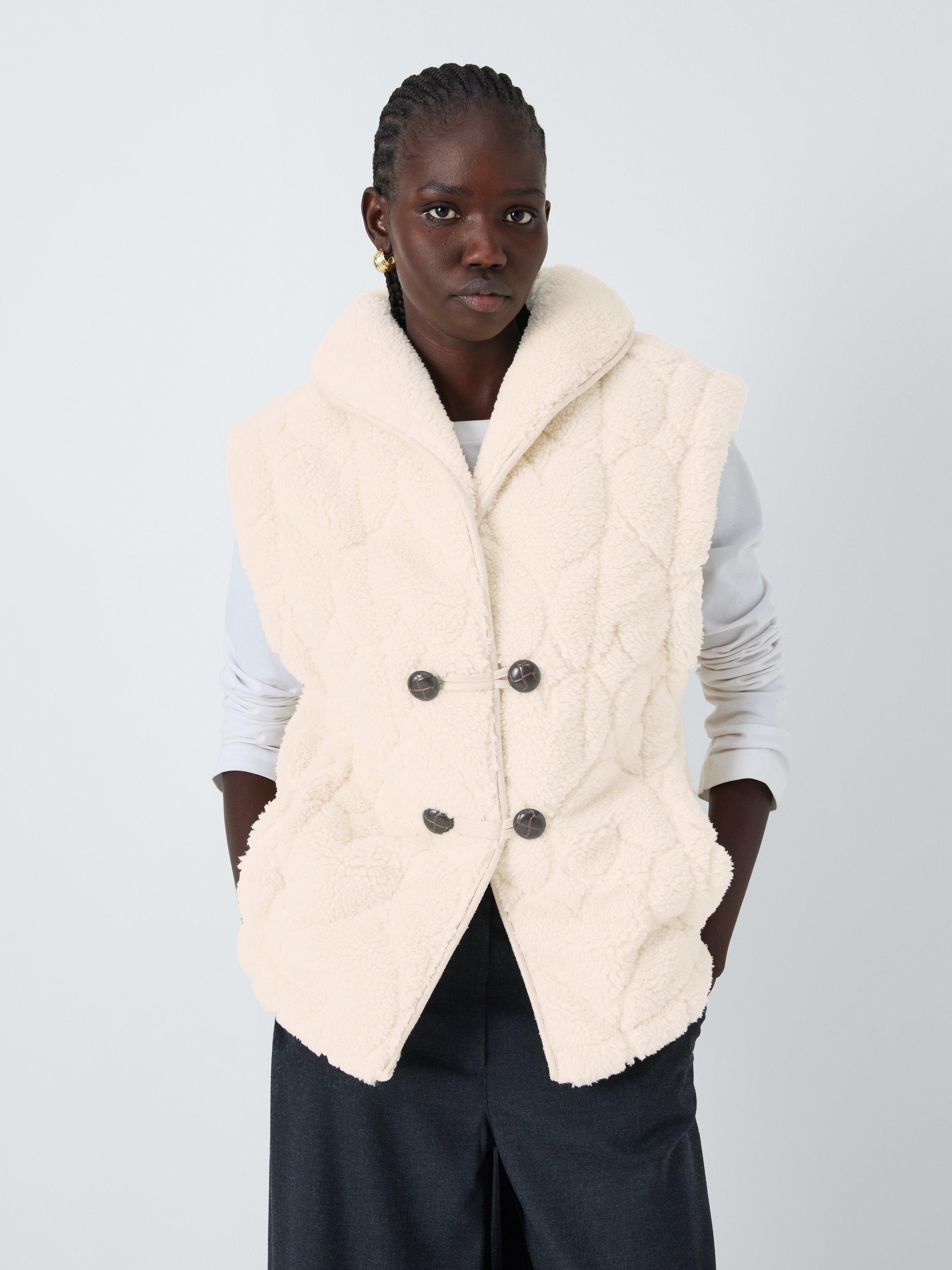 Product image 1 of 7, which shows Fabienne Chapot Merlin Teddy Gilet, Cosy White, S