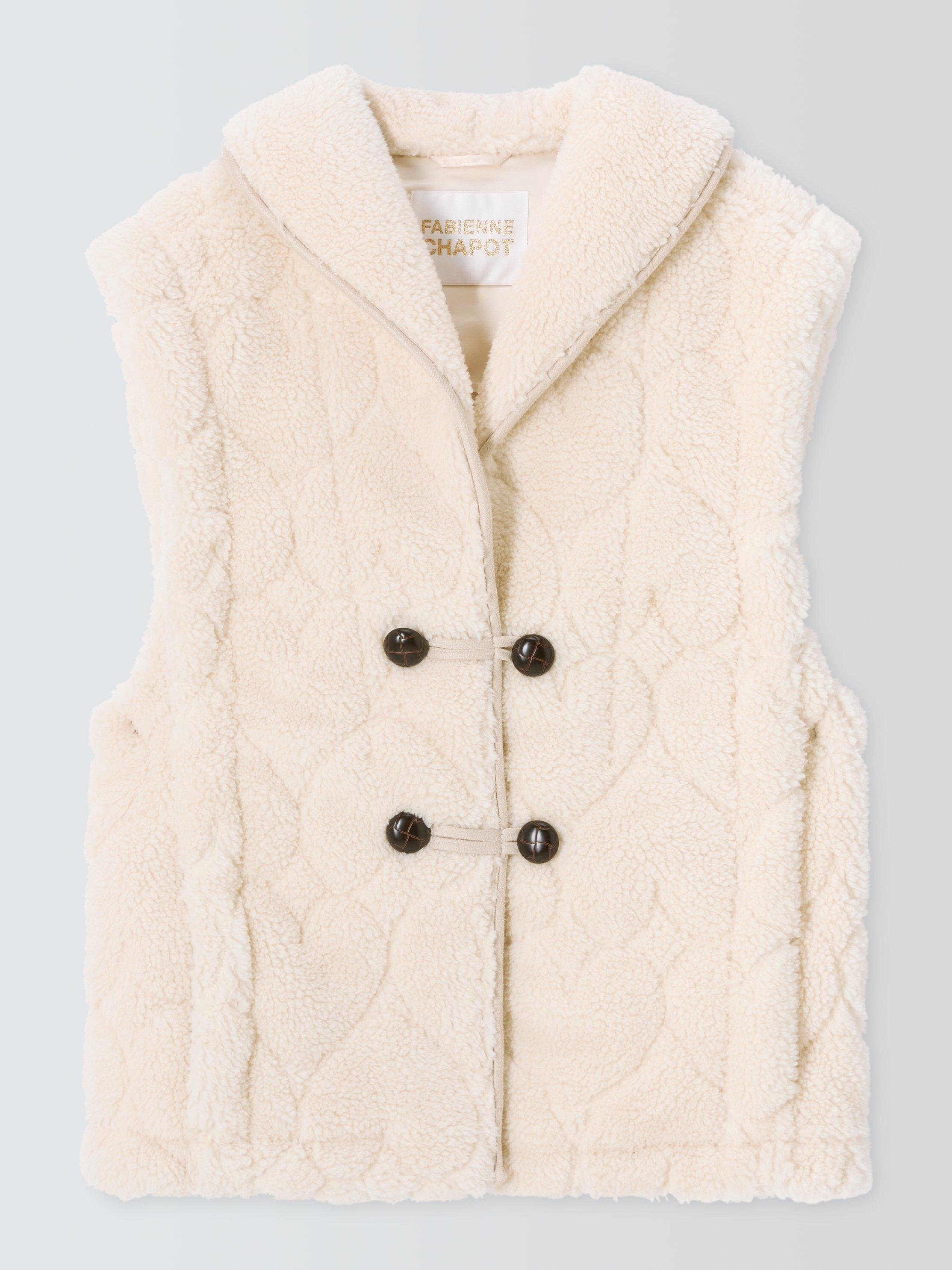 Product image 4 of 7, which shows Fabienne Chapot Merlin Teddy Gilet, Cosy White, S