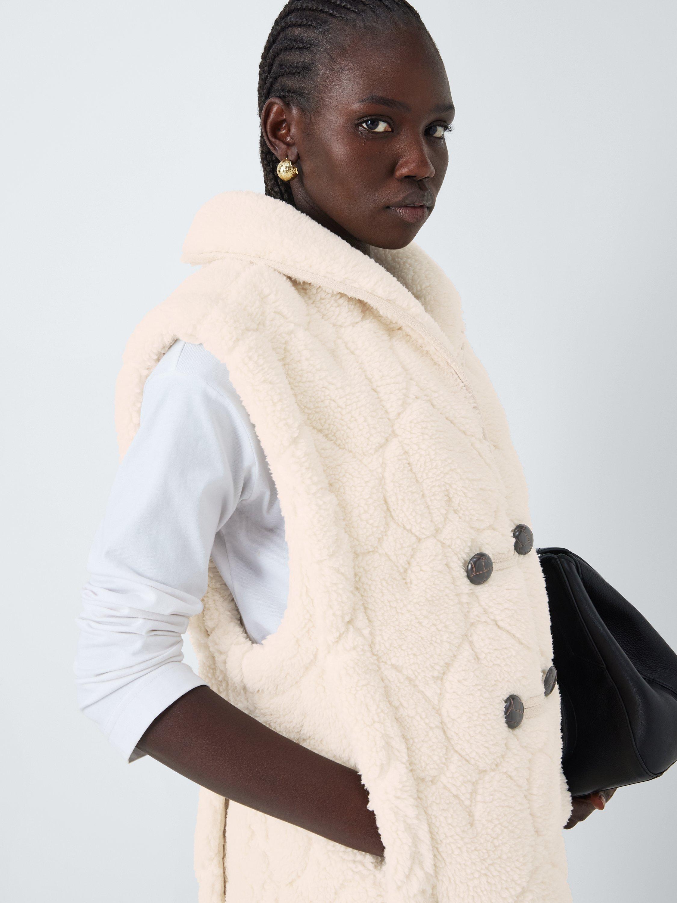 Product image 6 of 7, which shows Fabienne Chapot Merlin Teddy Gilet, Cosy White, S