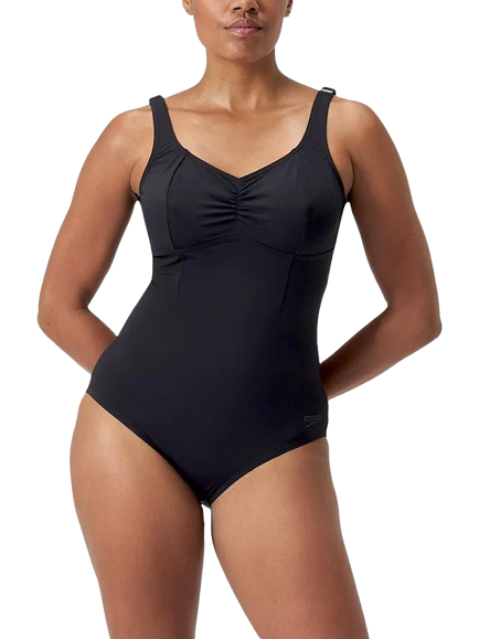 Speedo AquaNite Shaping Swimsuit, Black, Black