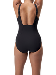 Speedo LunaLustre Shaping Swimsuit, Black/White