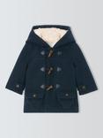 John Lewis Baby Fleece Lined Duffle Coat, Navy