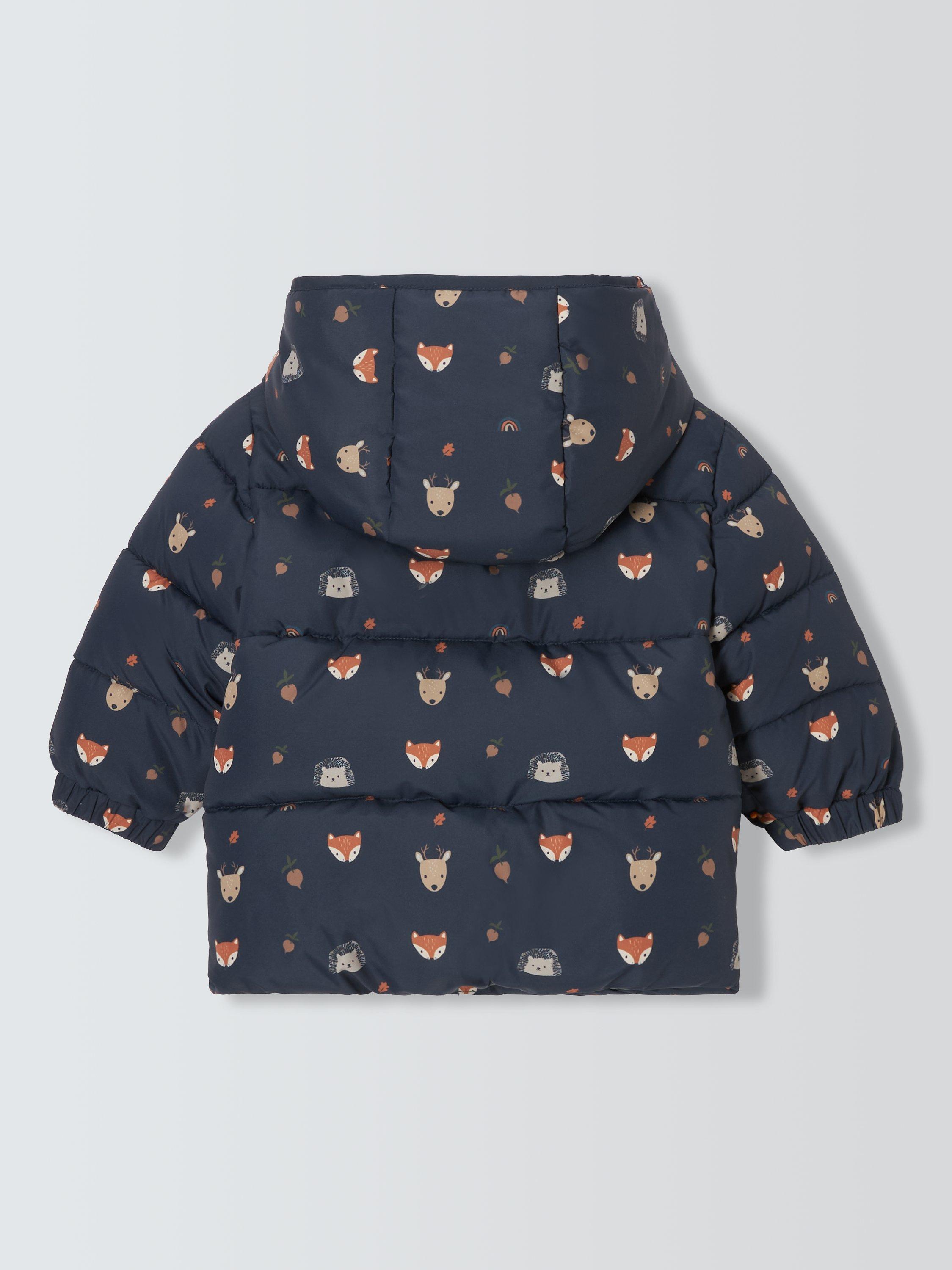John Lewis Baby Animal Faces Shower Resistant Padded Jacket Multi