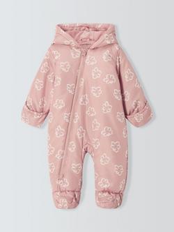 John Lewis ANYDAY Baby Flower Quilted Snowsuit, Multi, Multi