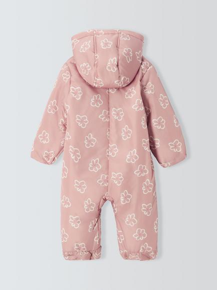 John Lewis ANYDAY Baby Flower Quilted Snowsuit, Multi - view 2, Multi