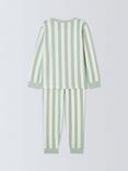 John Lewis ANYDAY Kids' Cosy Stripe Pyjama Set, Green