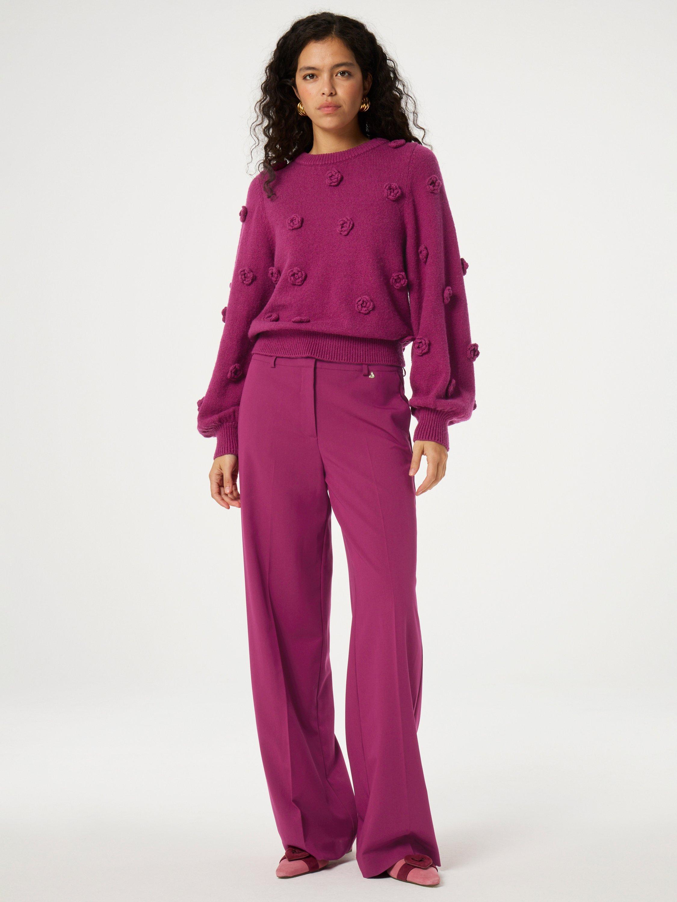Product image 1 of 3, which shows Fabienne Chapot Nolan Tailored Flower Trousers, Pink, 34