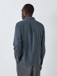 John Lewis Long Sleeve Slim Fit Flannel Cotton Shirt, Mid Grey