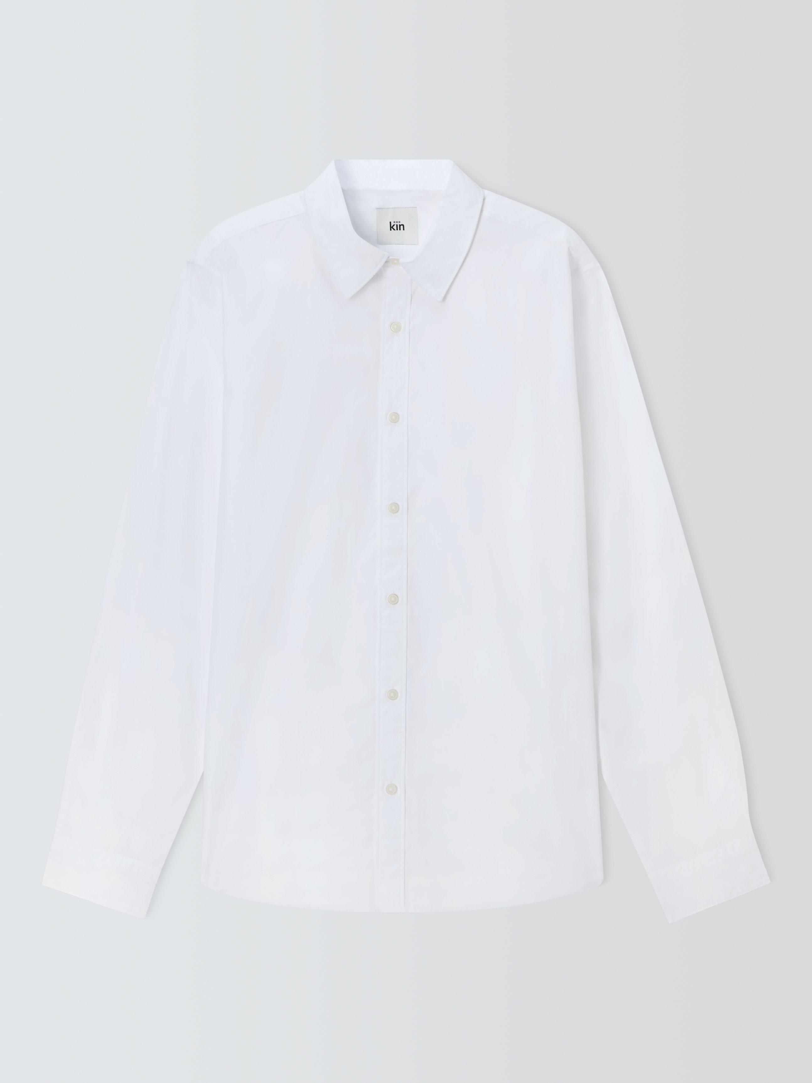 Kin Long Sleeve Cotton Poplin Shirt, Bright White