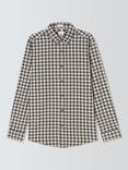 John Lewis Long Sleeve Regular Fit Gingham Cotton Shirt, Charcoal/Egret