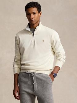 Polo Ralph Lauren Quarter-Zip Jersey Top, Parchment Cream, Parchment Cream