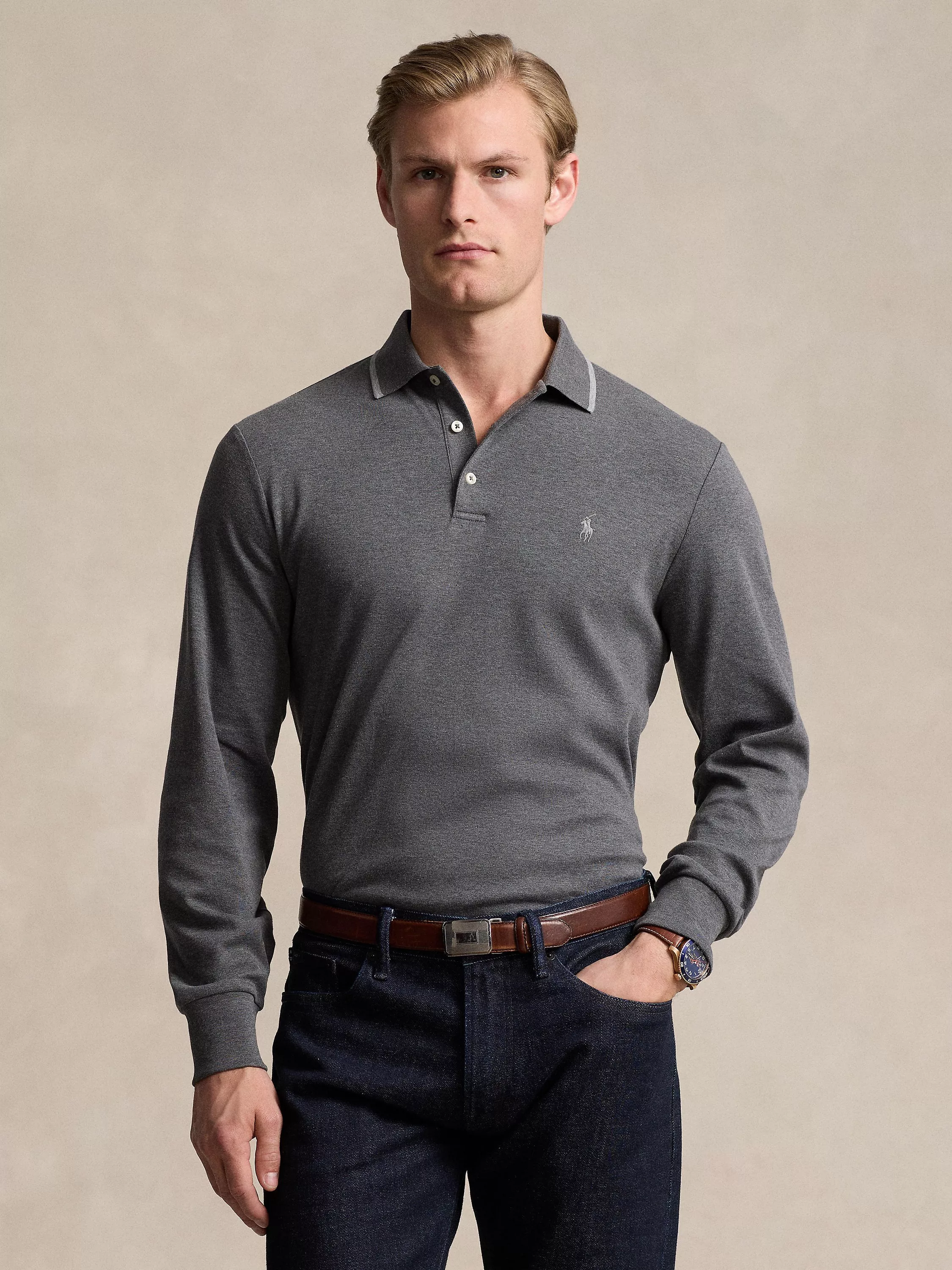 John lewis mens long sleeve polo shirts best sale