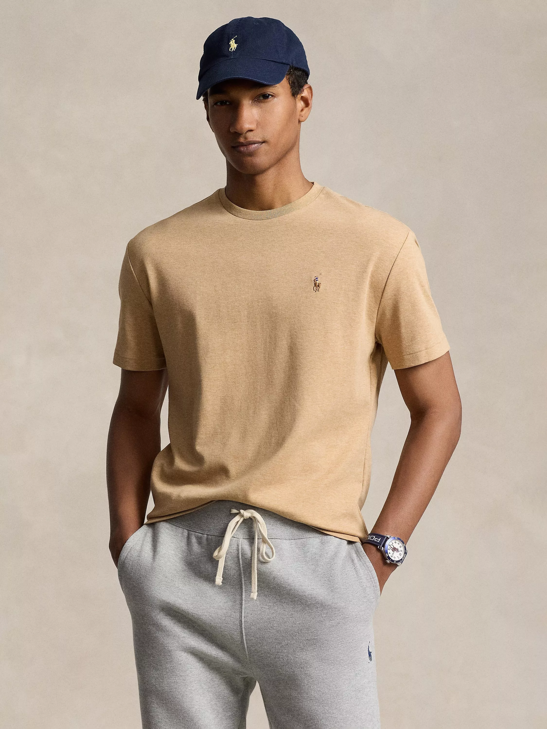 Polo Ralph Lauren Crew Neck T Shirt Classic Camel Heather