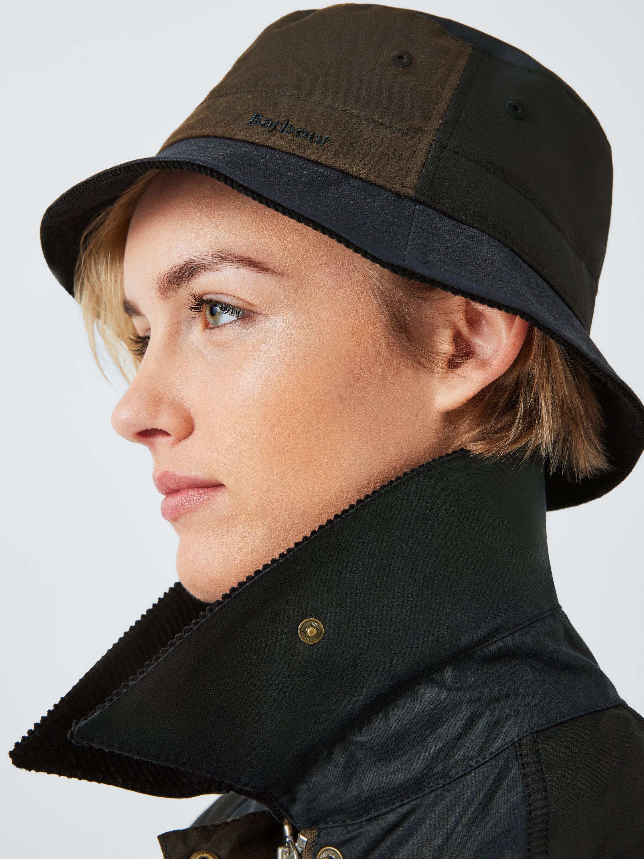 Barbour Rosa Waxed Bucket Hat, Navy/Peat