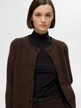 SELECTED FEMME Lulu Wool Blend Cardigan, Coffee Bean