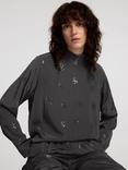 SELECTED FEMME Astra Sequin Blouse, Volcanic Ash