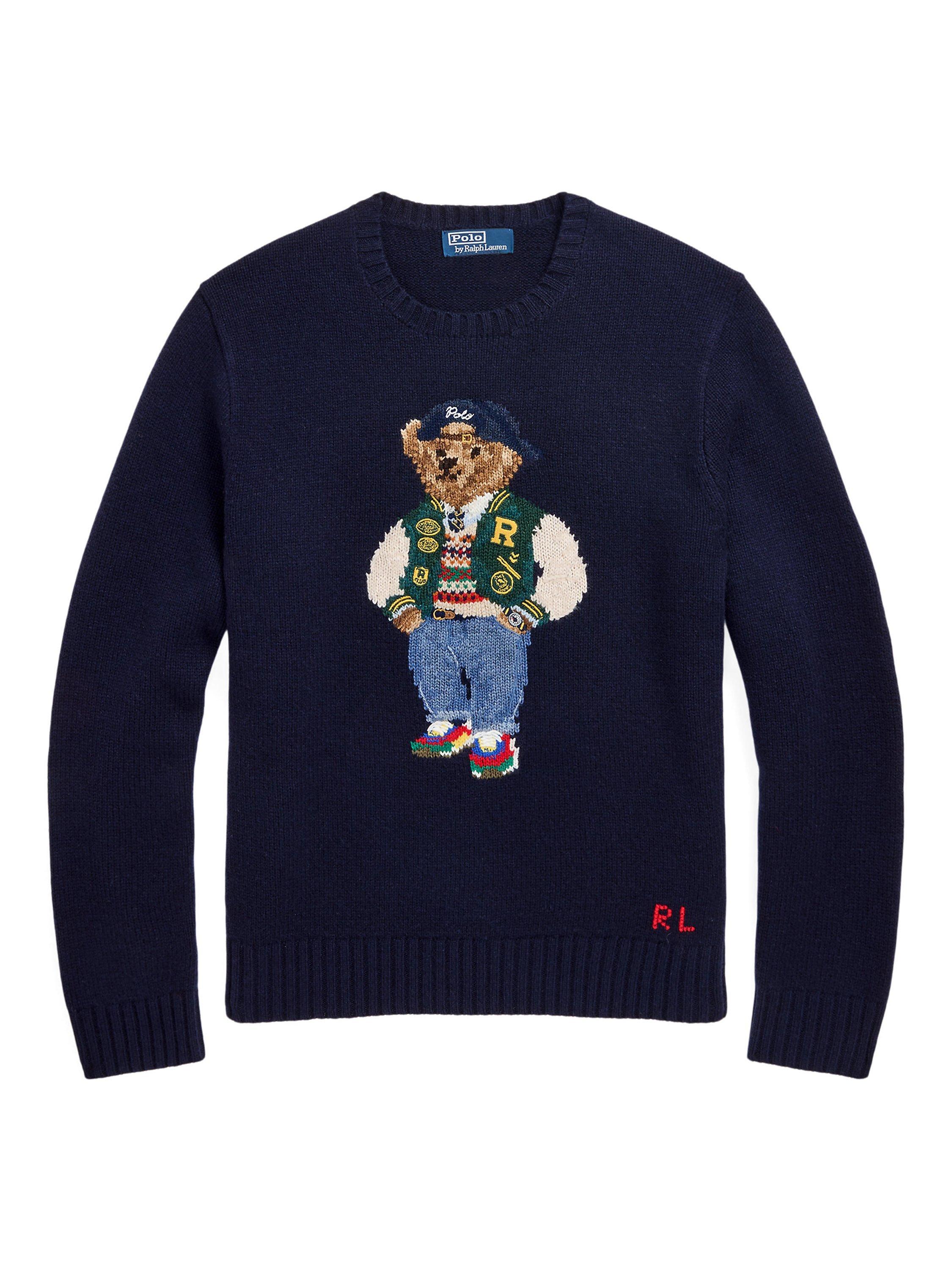 Polo Ralph Lauren Polo Bear Crew Neck Jumper, Bear Navy