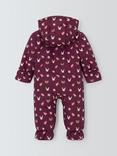 John Lewis Baby Bunny Animal Faces Snowsuit, Purple