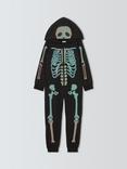 John Lewis Kids' Glow In The Dark Skeleton Onesie, Multi