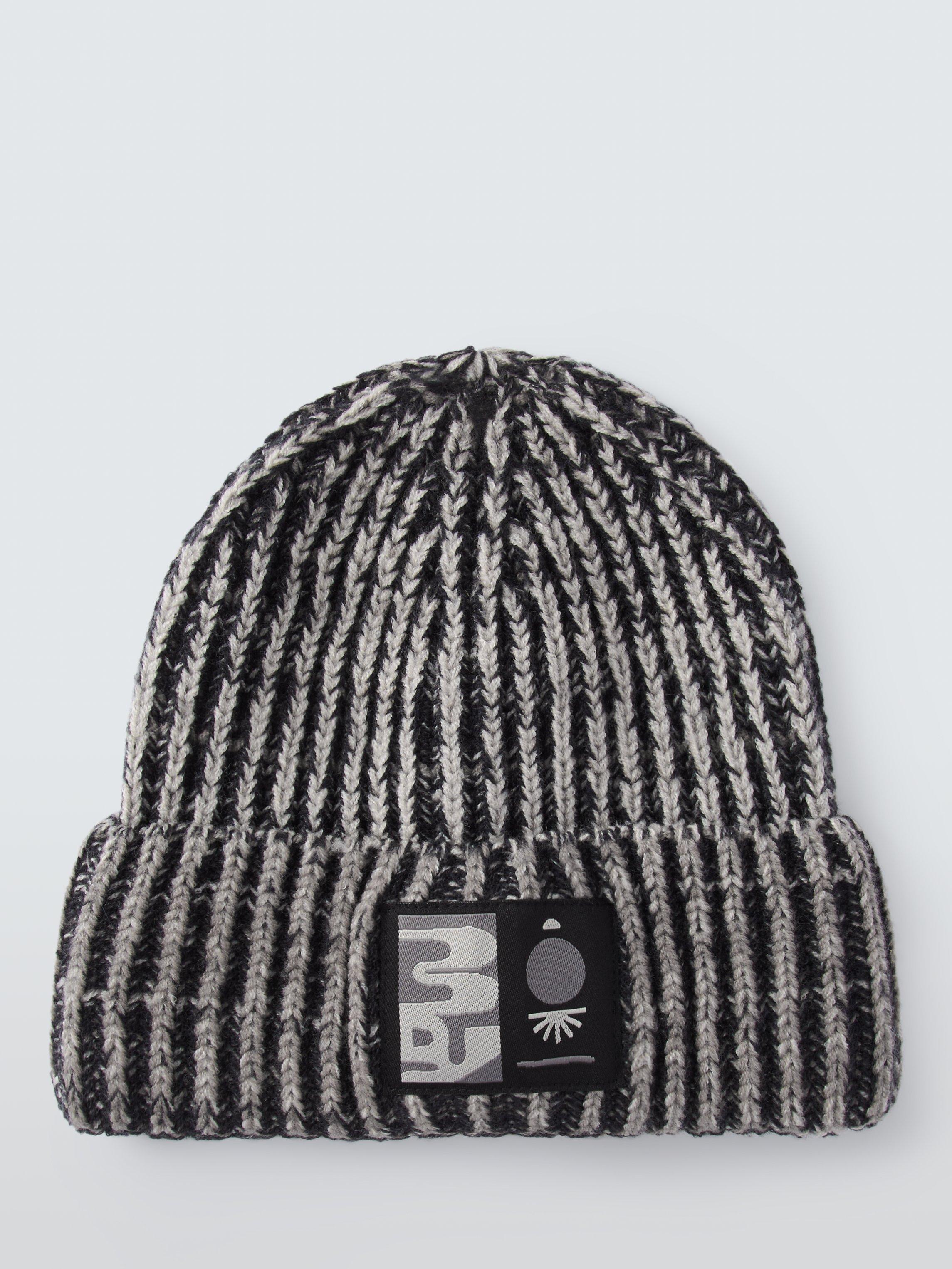 Product image 3 of 4, which shows John Lewis Kids' Badge Knitted Beanie Hat, Grey, 3-5 years