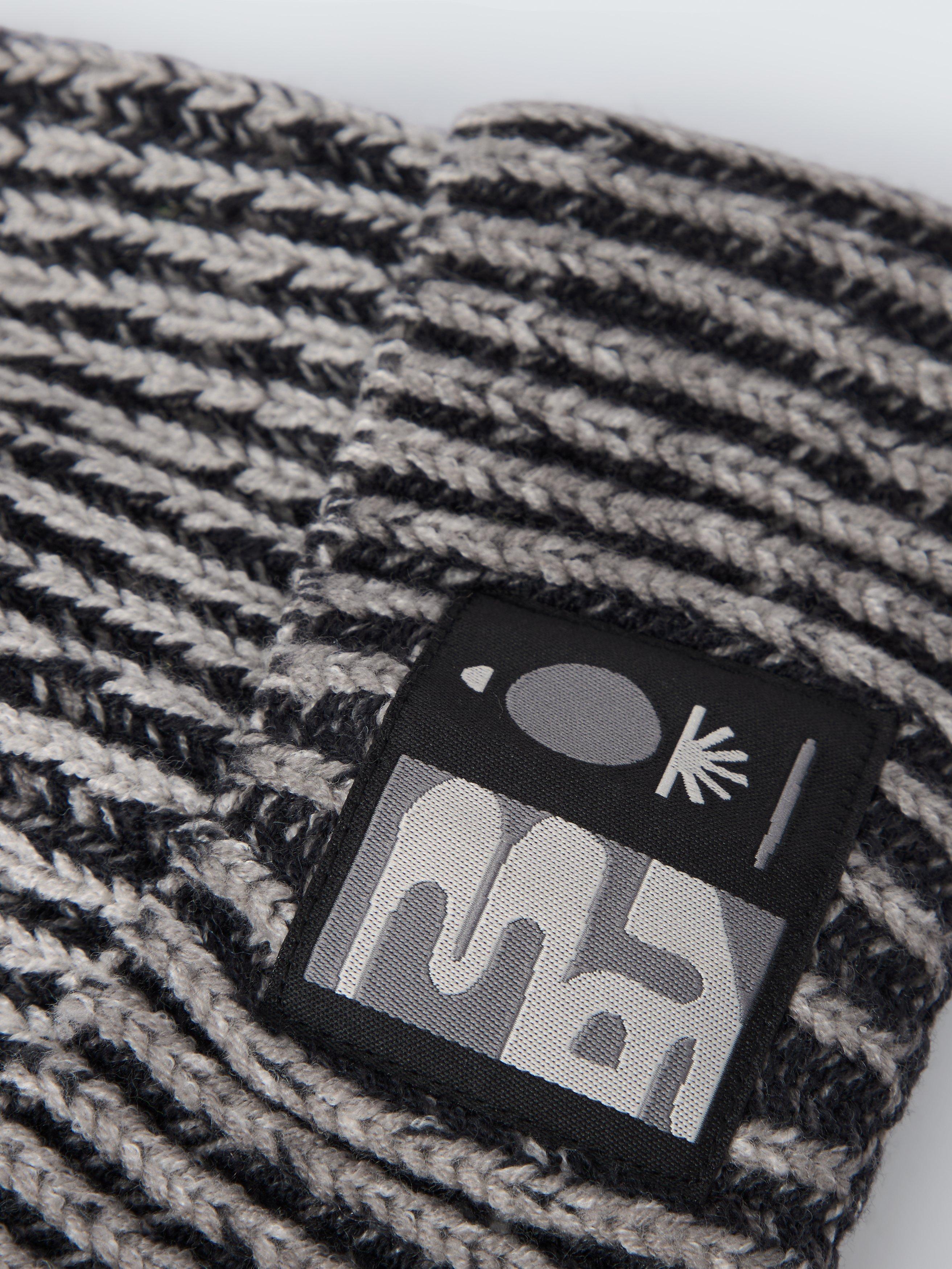 Product image 4 of 4, which shows John Lewis Kids' Badge Knitted Beanie Hat, Grey, 3-5 years