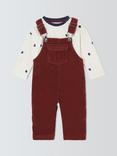 John Lewis Baby Corduroy Dungarees & Cotton T-Shirt Set, Multi