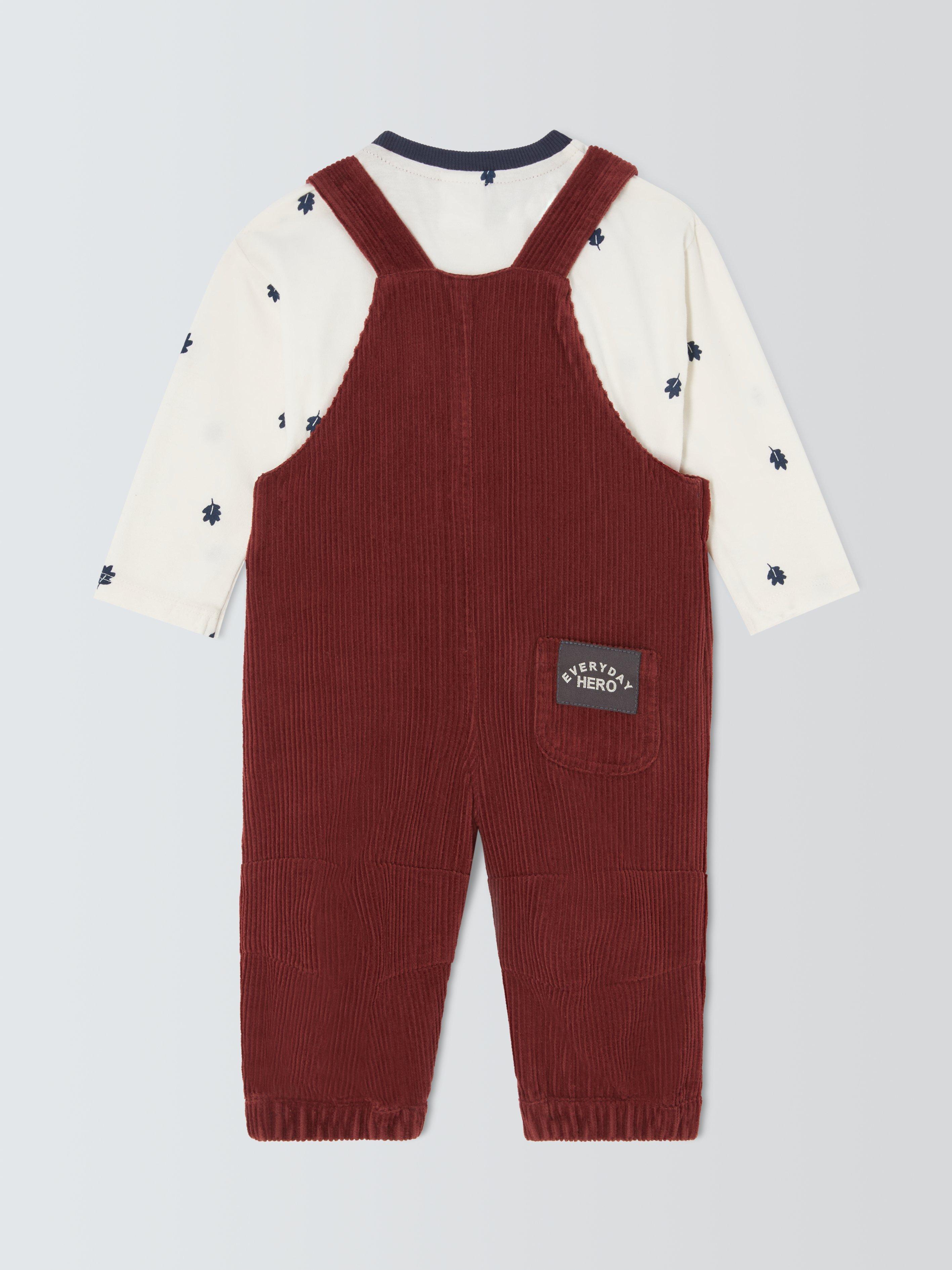 John Lewis Baby Corduroy Dungarees Cotton T Shirt Set Multi