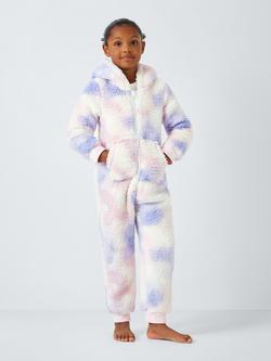 John Lewis Kids' Tie Dye Bear Onesie, Multi, Multi