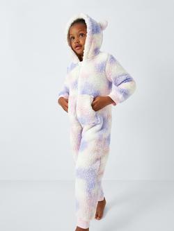 John Lewis Kids' Tie Dye Bear Onesie, Multi - view 2, Multi