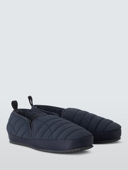 John Lewis ANYDAY Quilted Slip-On Slippers, Navy - view 2, Navy