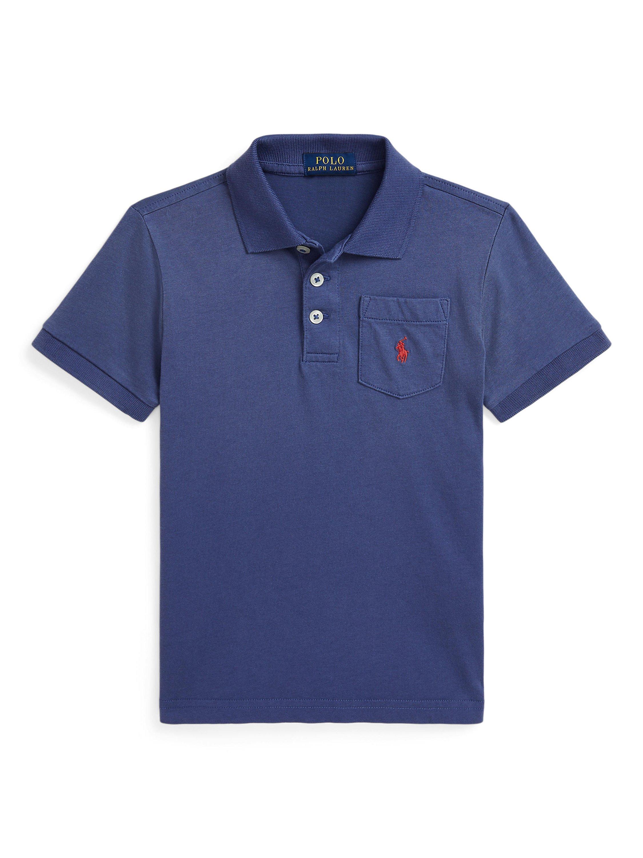 Ralph Lauren Kids' Pocket Polo Shirt, Light Navy