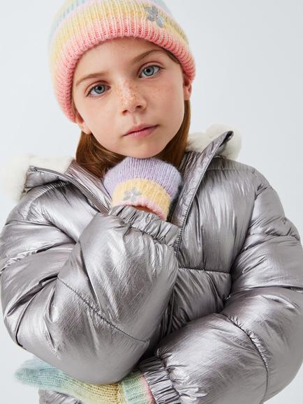 John Lewis Kids' Ombre Beanie Hat and Gloves Set, Rainbow, Rainbow