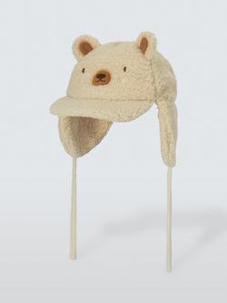 John Lewis Baby Borg Bear Hat, Cream, Cream