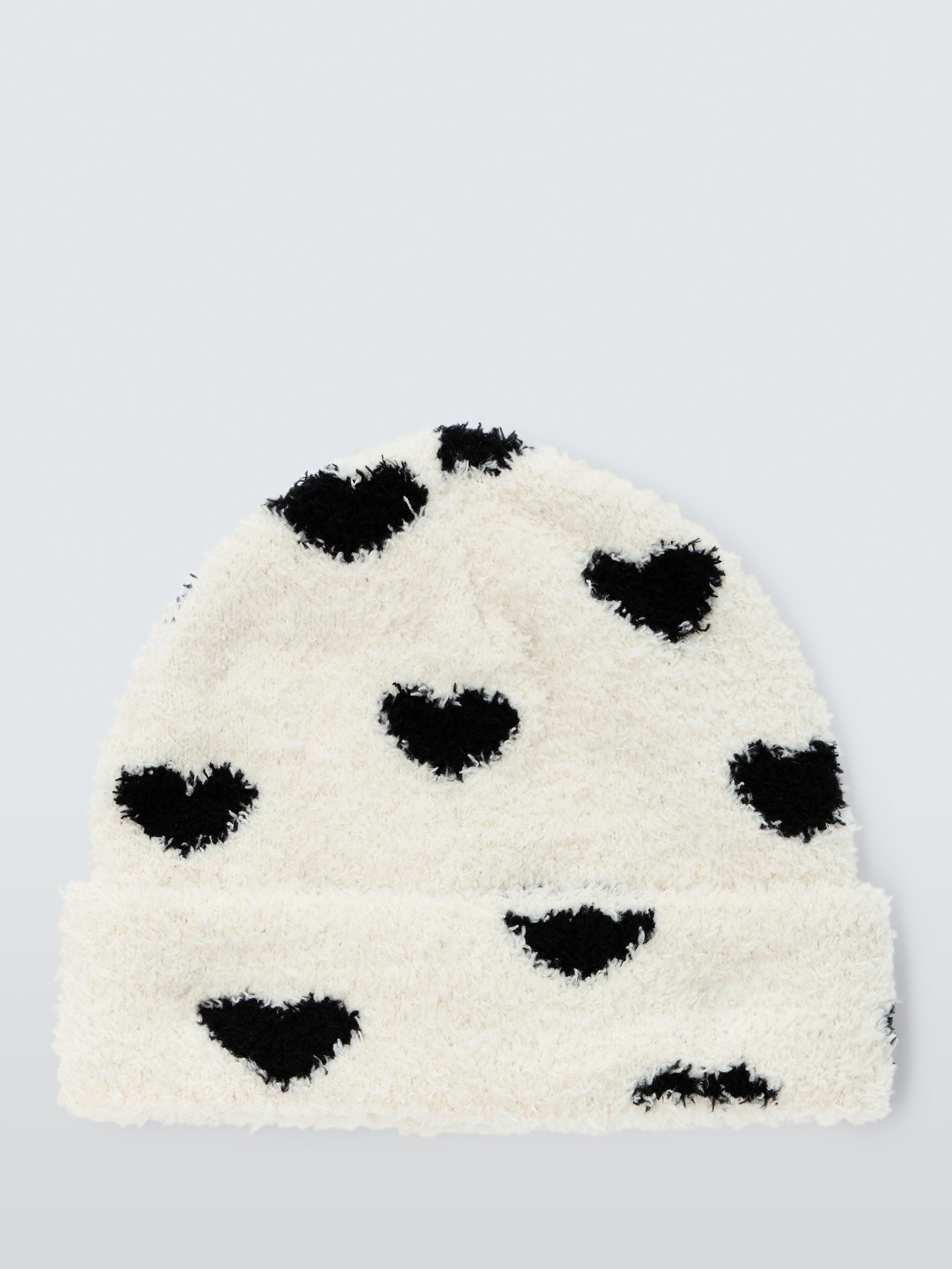 Product image 2 of 6, which shows John Lewis ANYDAY Kids' Fluffy Heart Beanie Hat, Multi, 3-5 years