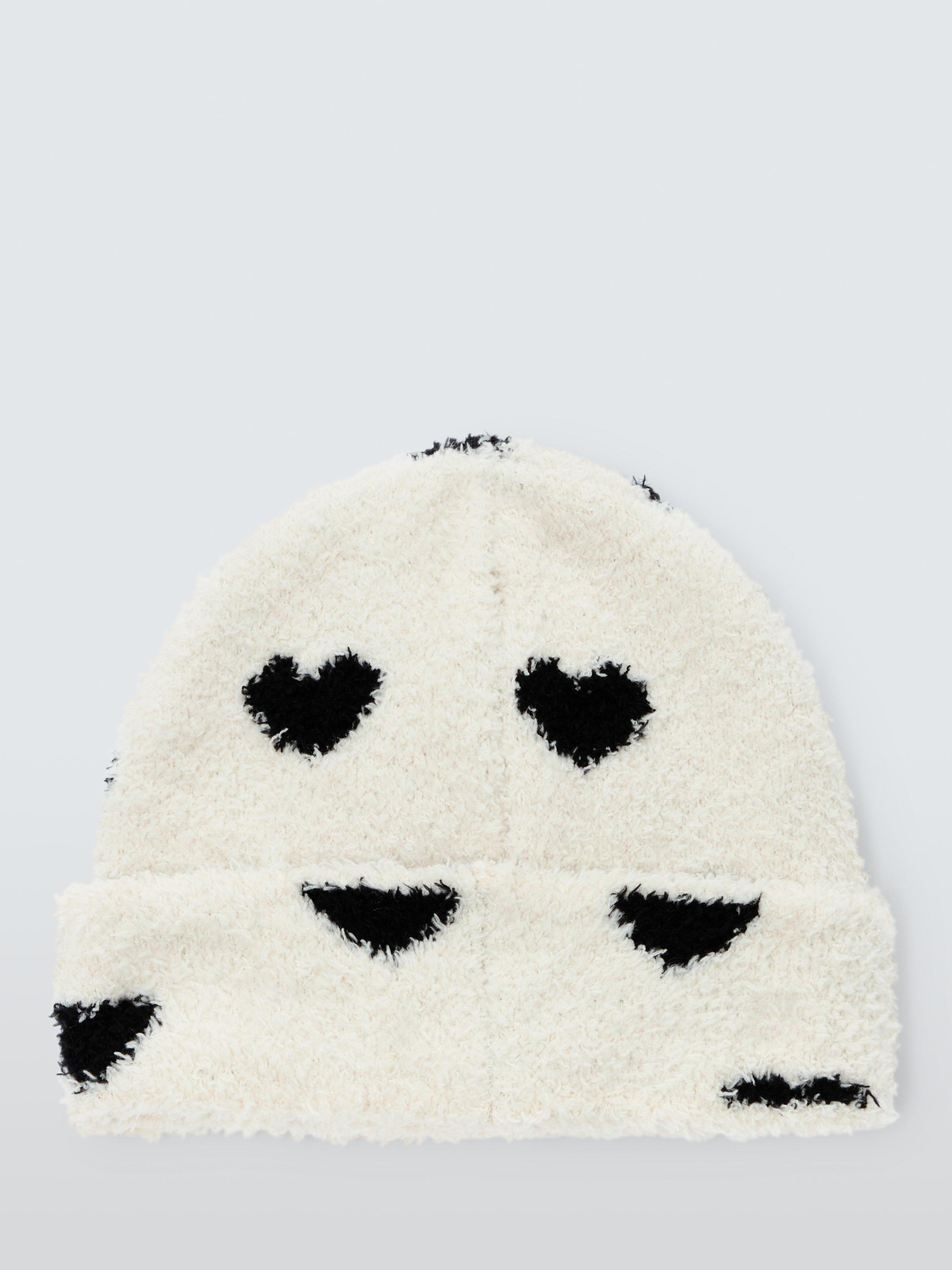 Product image 4 of 6, which shows John Lewis ANYDAY Kids' Fluffy Heart Beanie Hat, Multi, 3-5 years