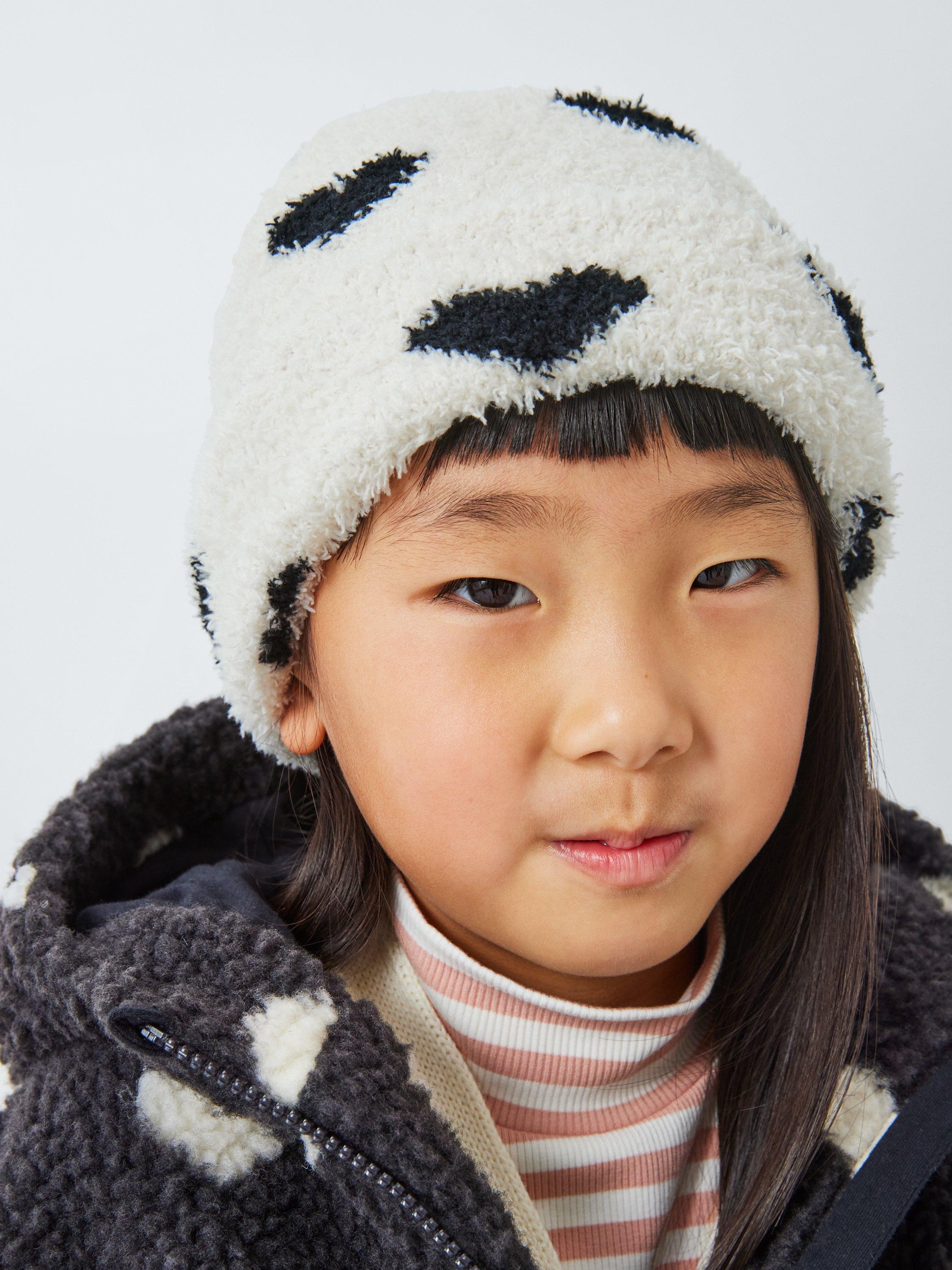 Product image 6 of 6, which shows John Lewis ANYDAY Kids' Fluffy Heart Beanie Hat, Multi, 3-5 years