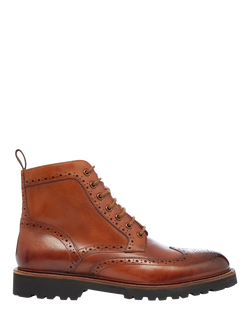 Oliver Sweeney Milbrook Leather Brogue Boots, Tan, Tan